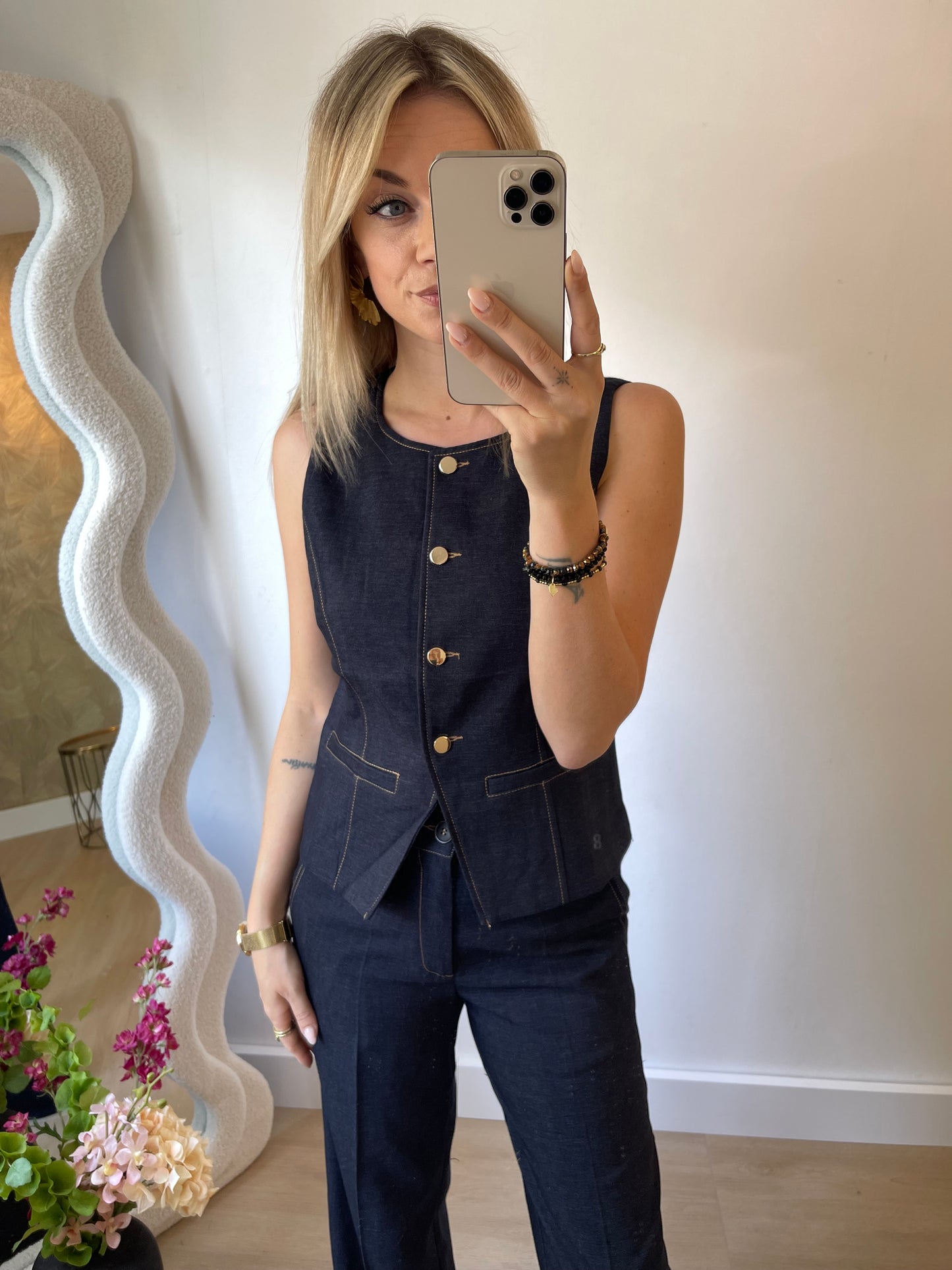 TESS GILET - DENIM-LOOK