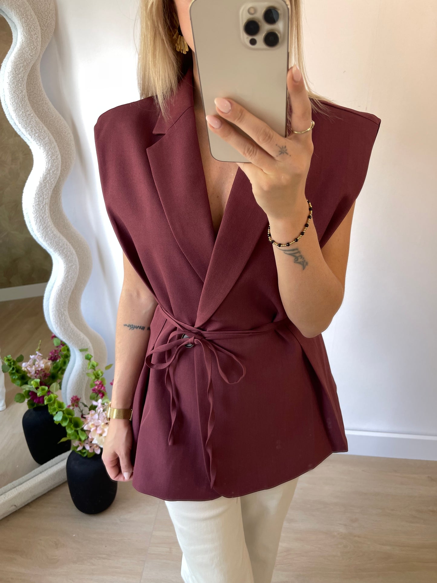DANA GILET AUBERGINE