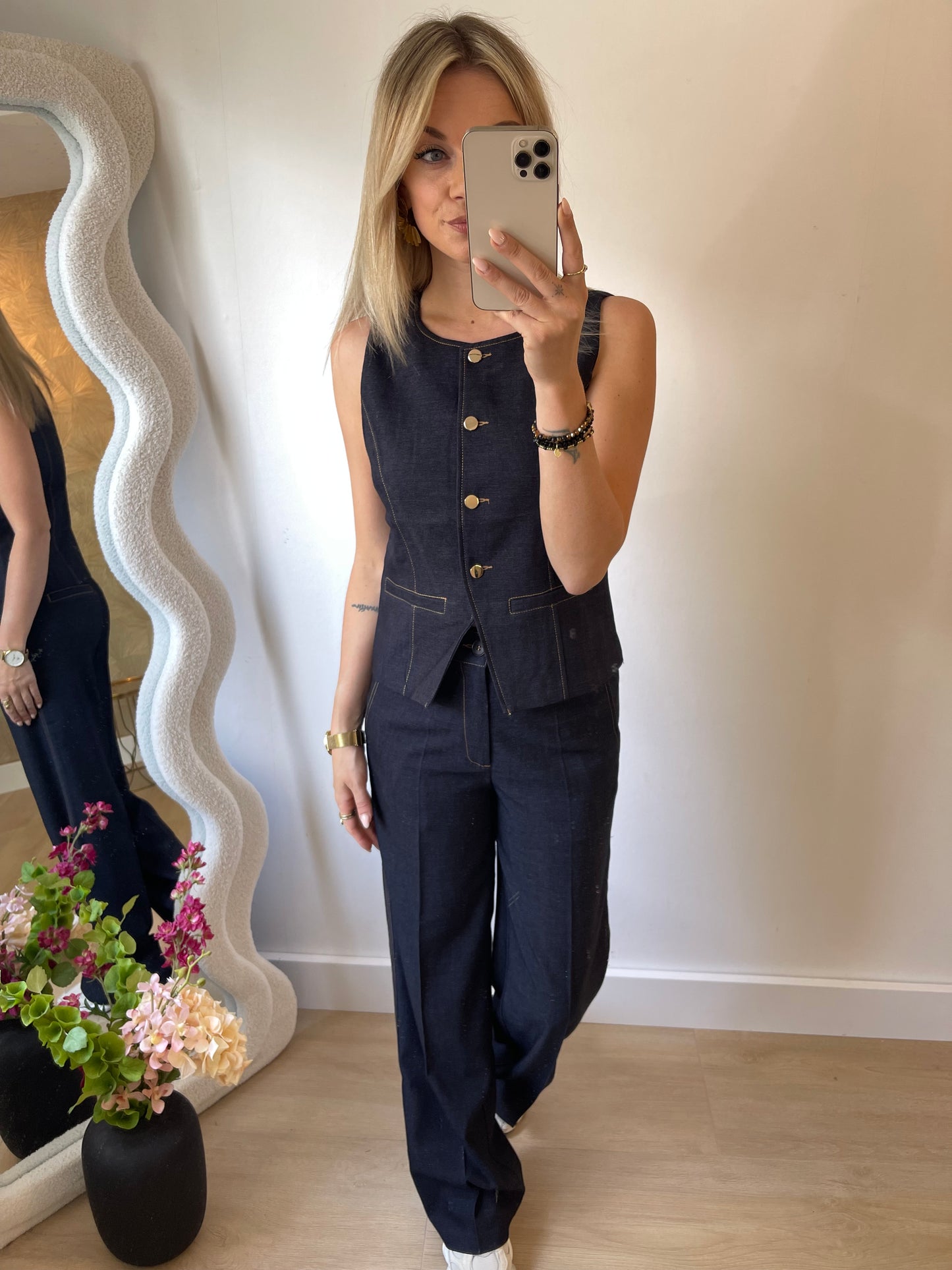 TESS PANTALON DENIM-LOOK