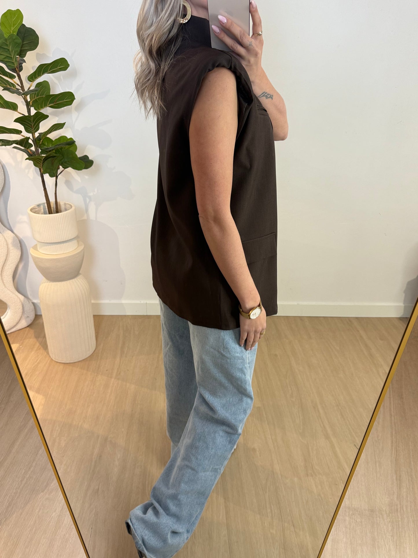 JOYA GILET - BROWN STYLISH