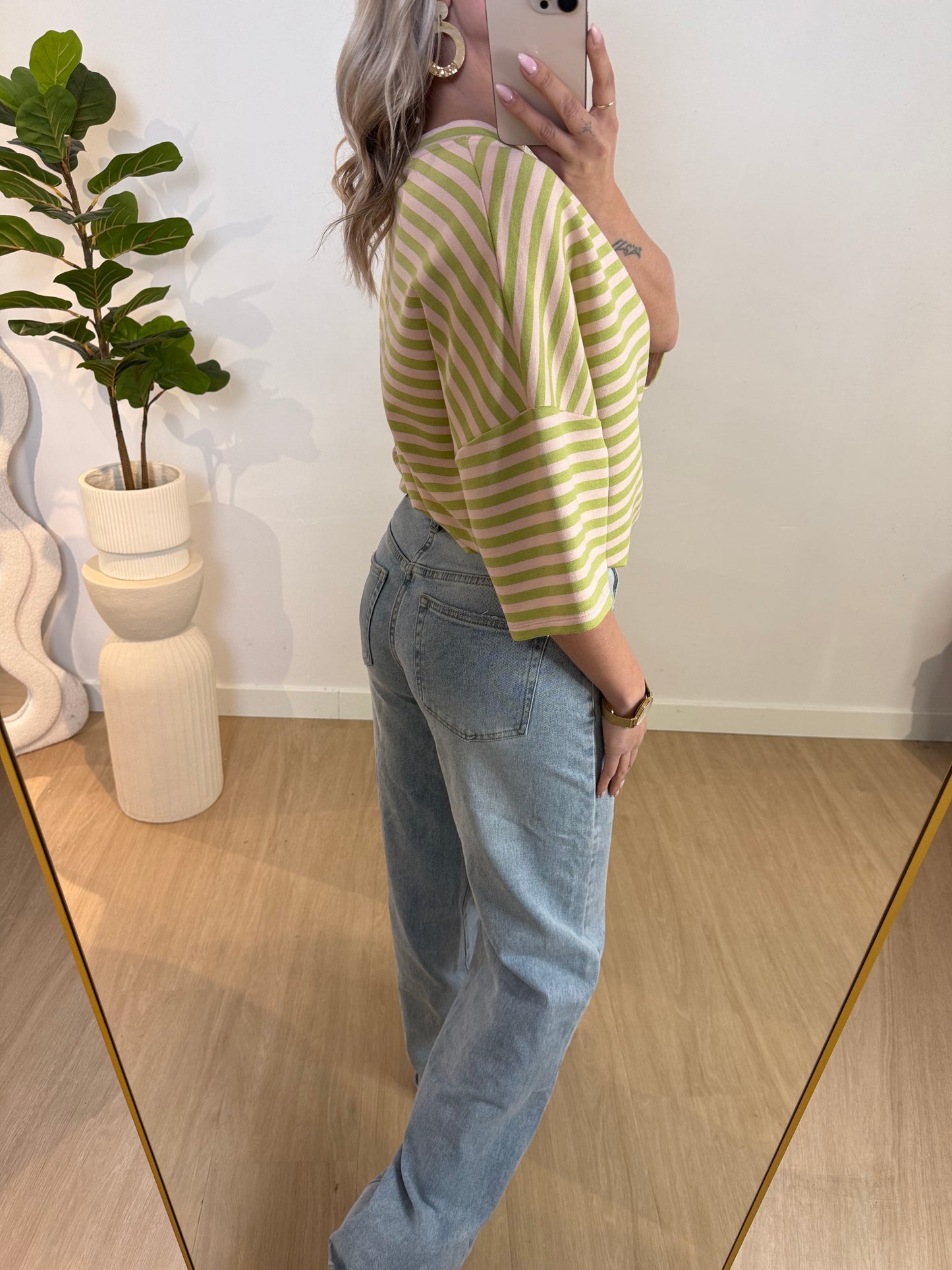 STRIPE TEE - GREEN STYLISH