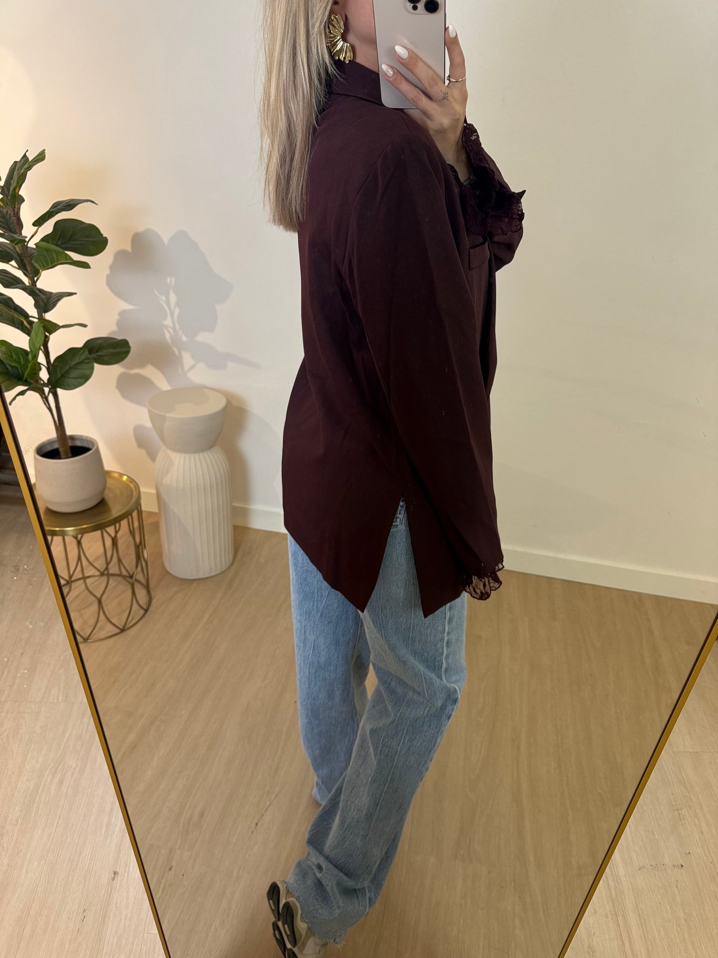 OVERSIZED BOX BLAZER - AUBERGINE STYLISH