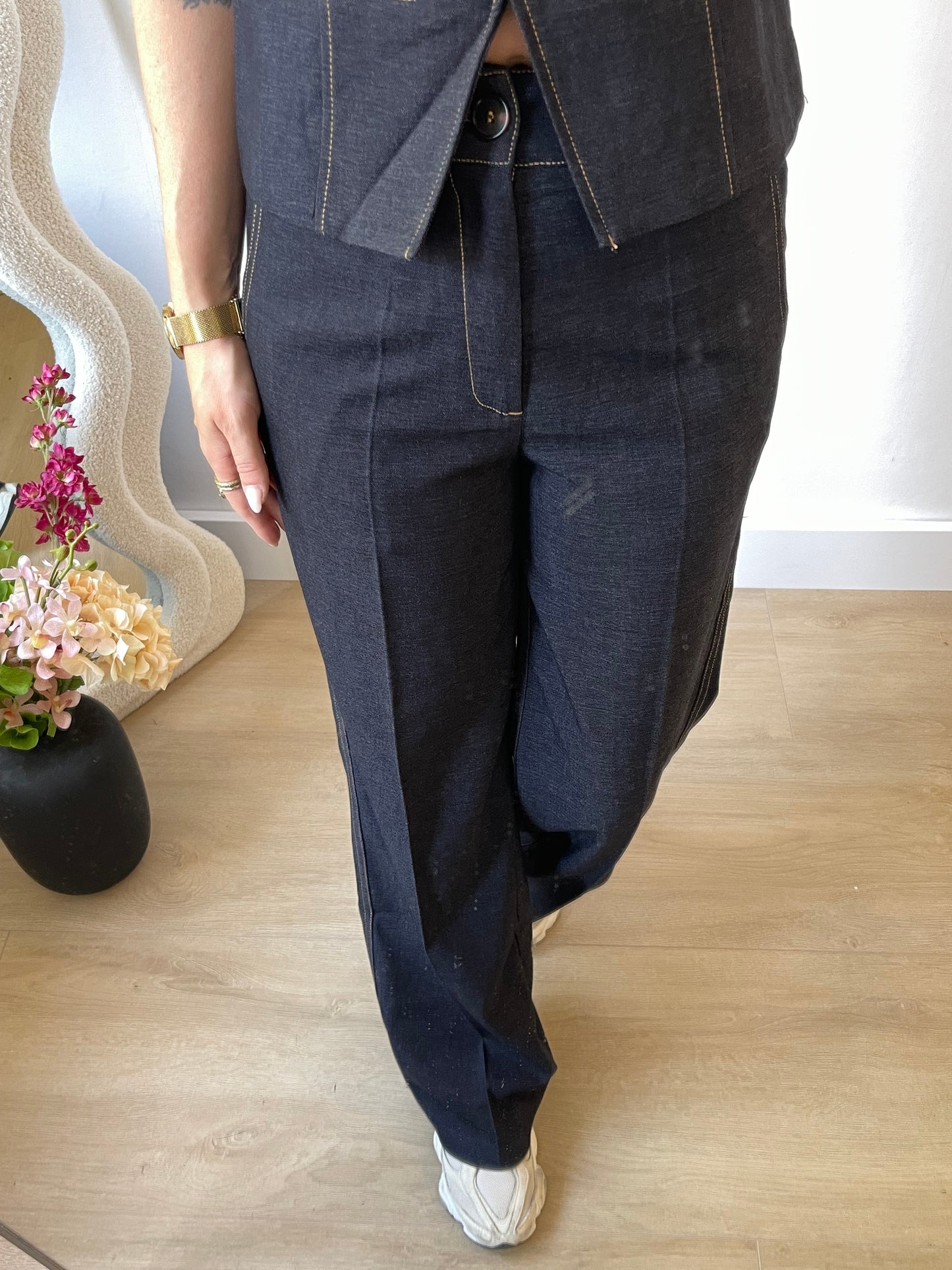 TESS PANTALON DENIM-LOOK