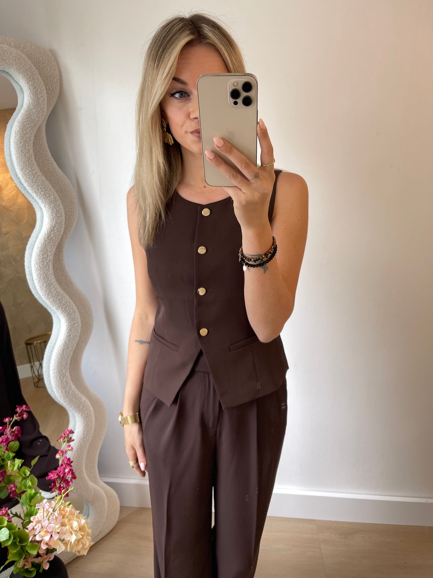 MILA GILET - BROWN