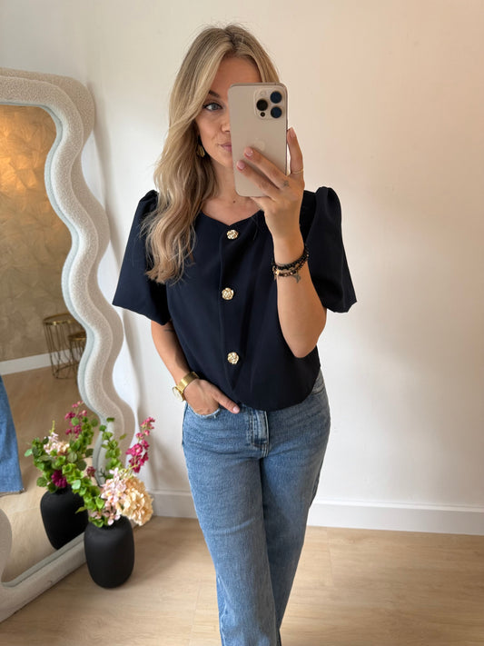 POF BLOUSE - NAVY