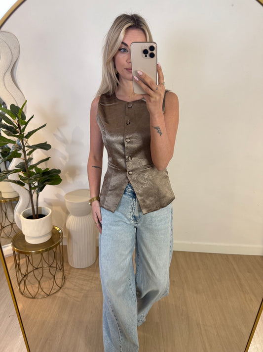 METALLIC GILET STYLISH