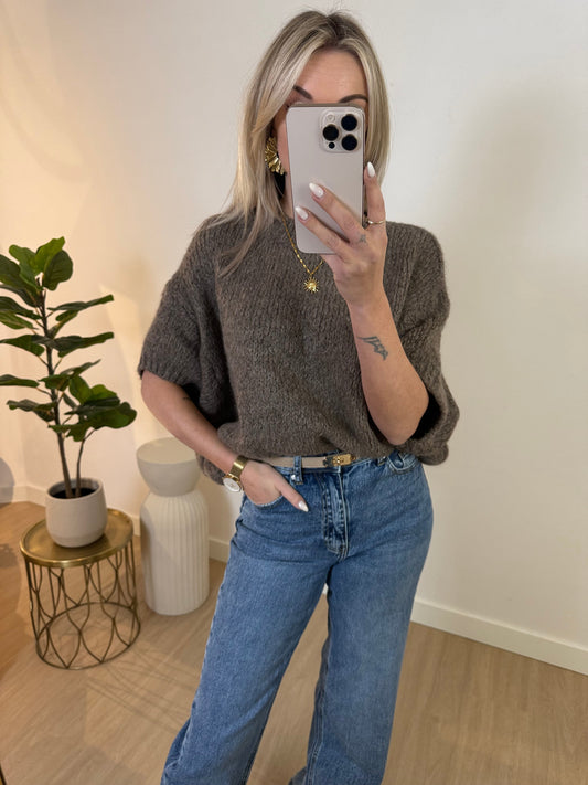 SANNE SHORT SLEEVES- TAUPE STYLISH