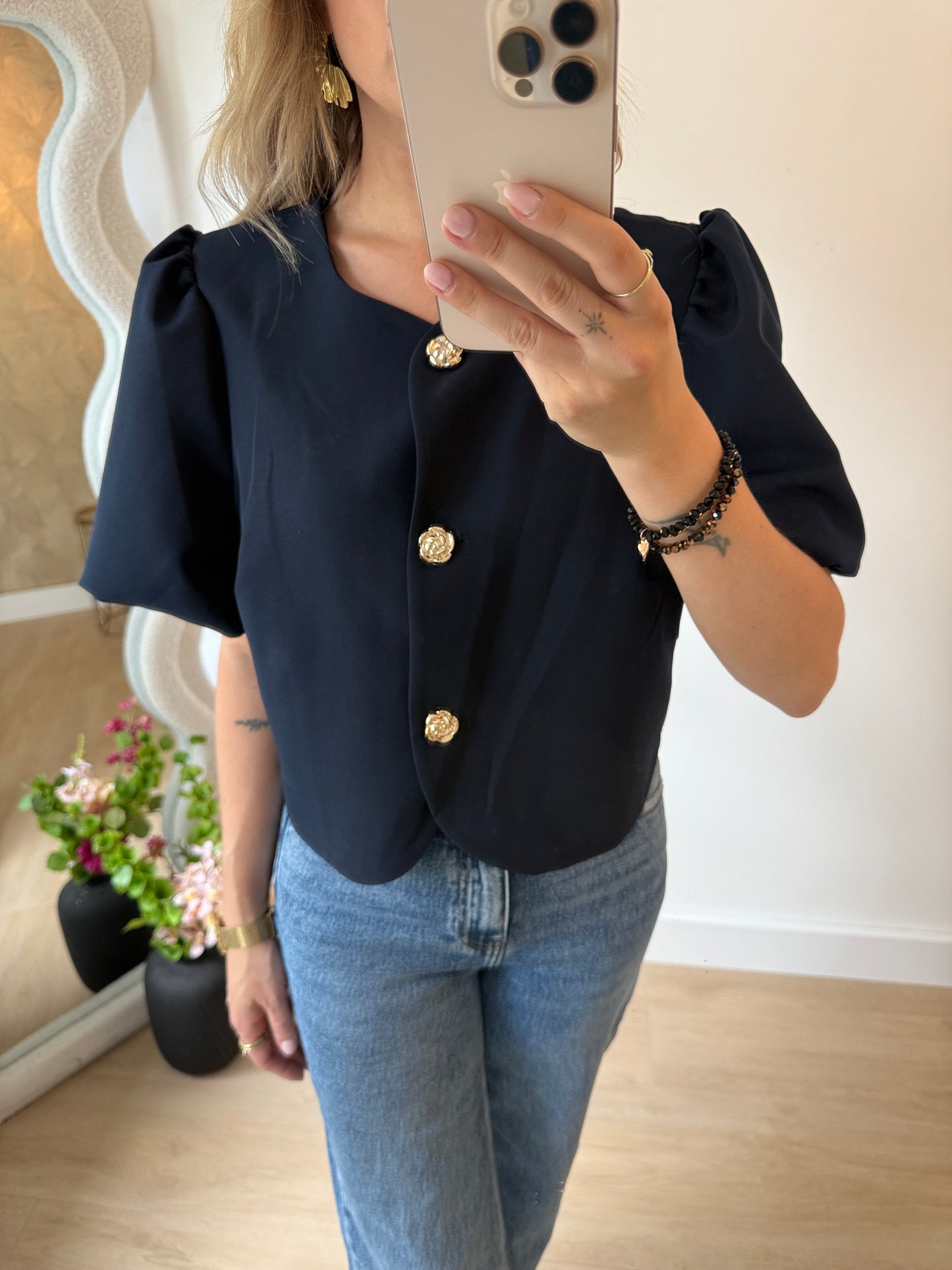 POF BLOUSE - NAVY