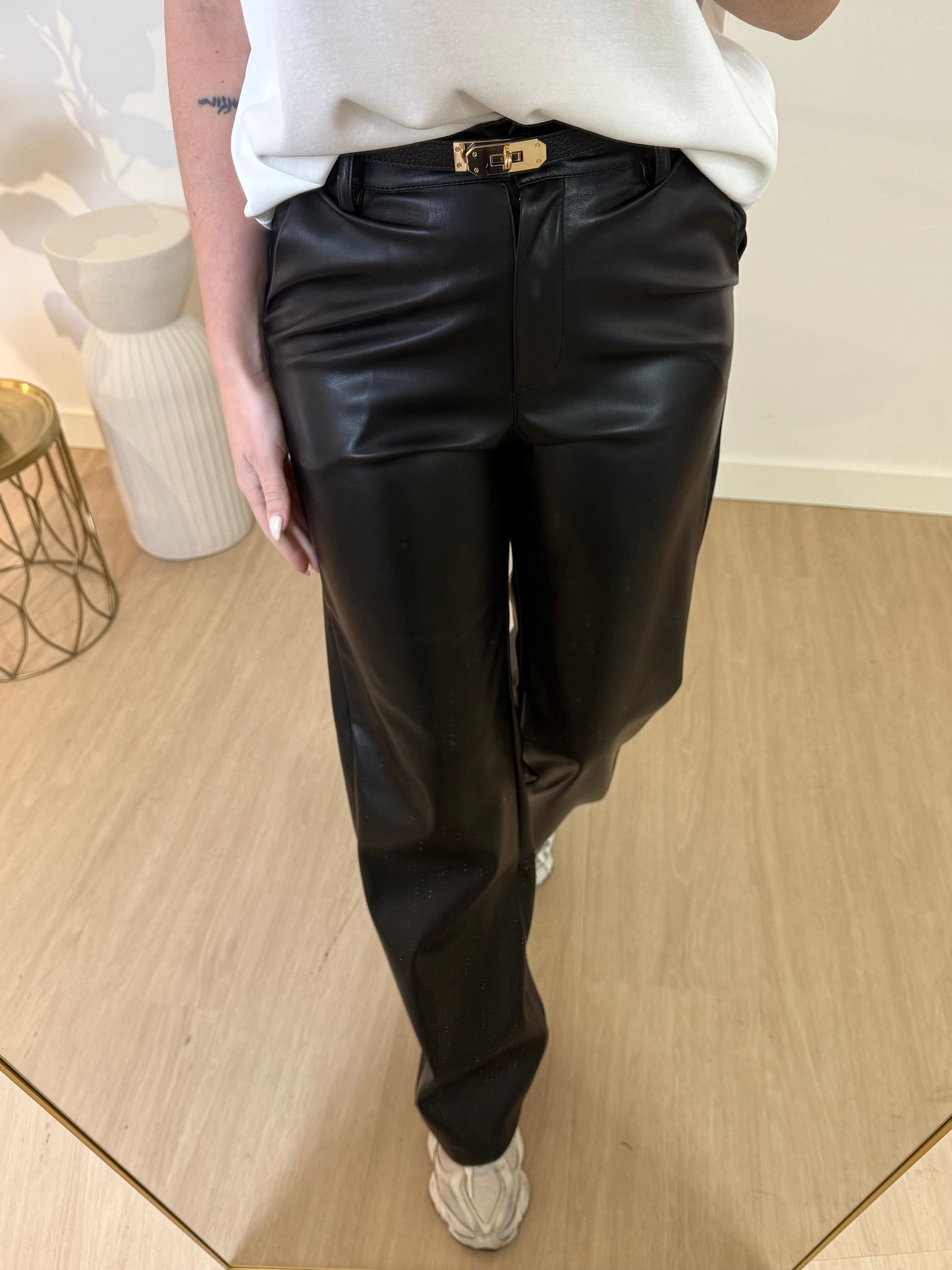 LEATHER LOOK PANTS STYLISH