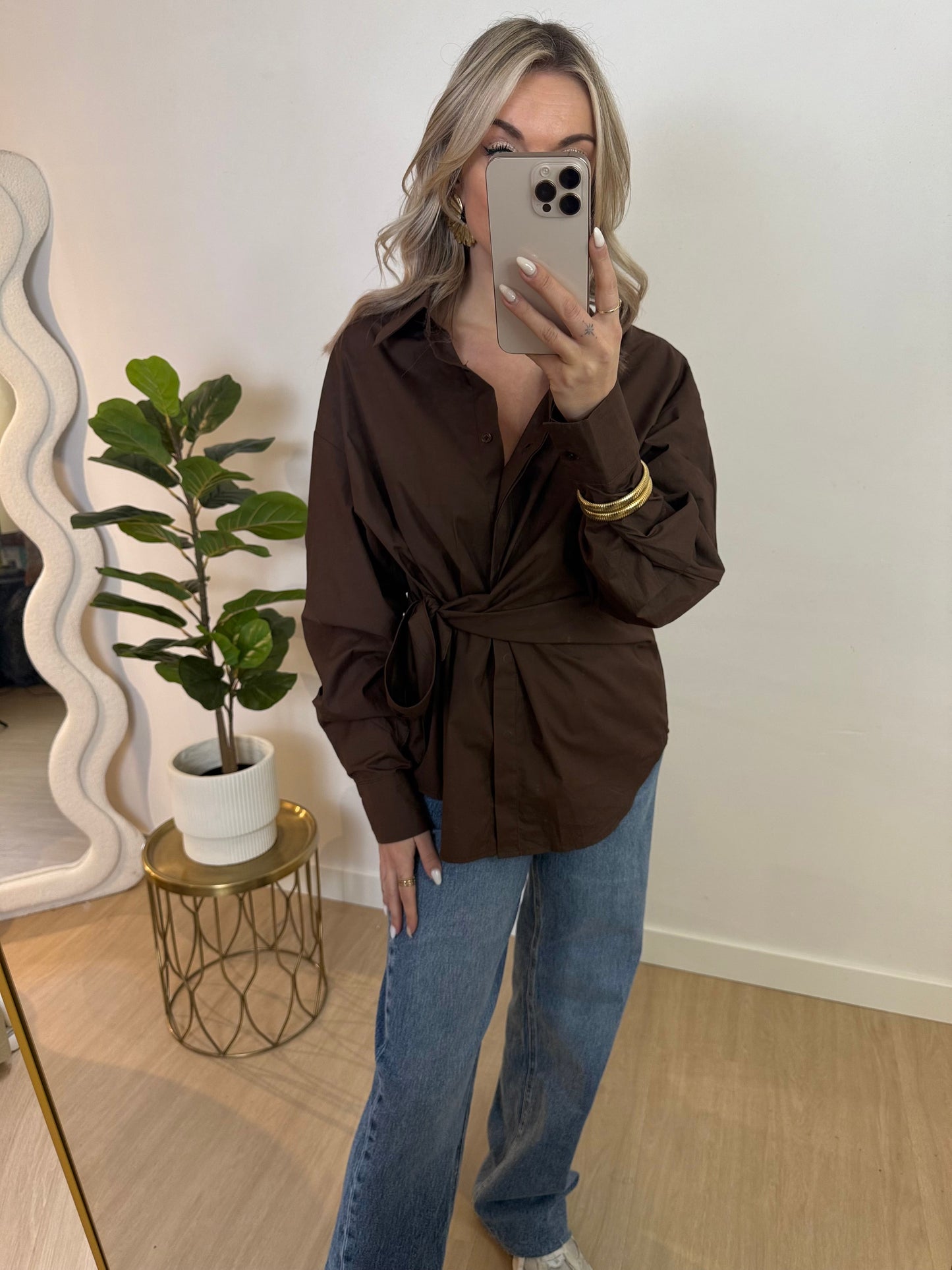 STRIK BLOUSE - DARK BROWN STYLISH