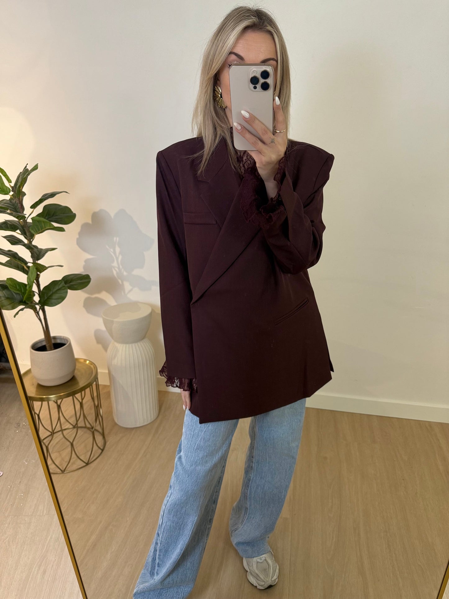 OVERSIZED BOX BLAZER - AUBERGINE STYLISH