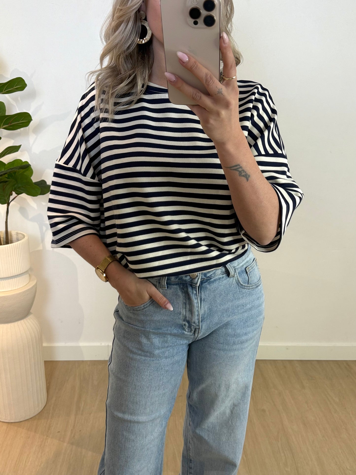 STRIPE TEE - NAVY STYLISH