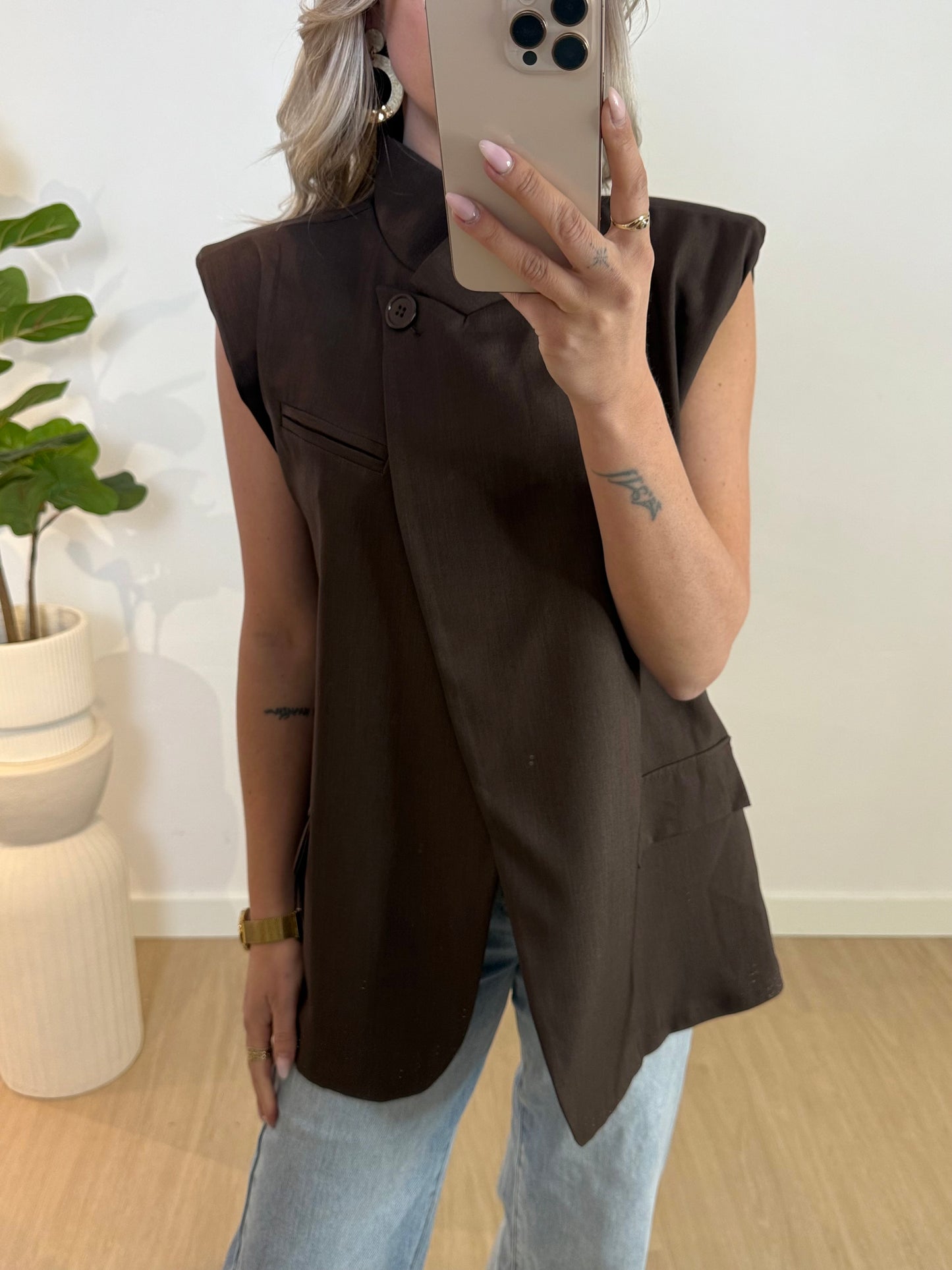 JOYA GILET - BROWN STYLISH
