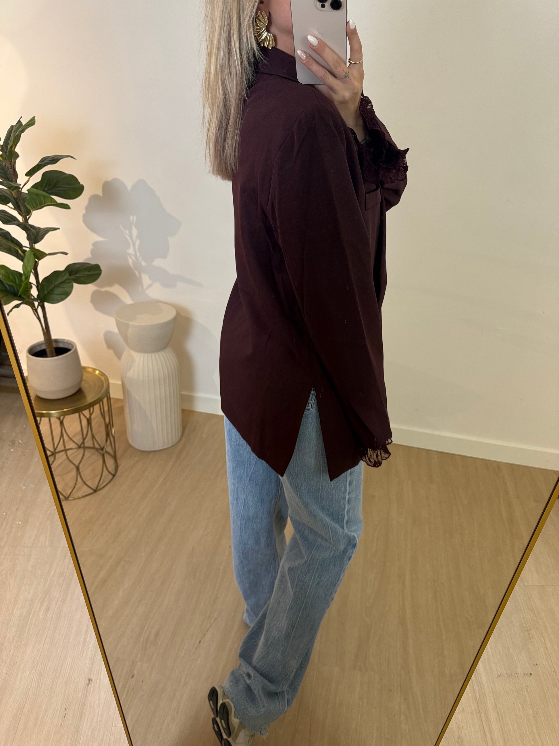 OVERSIZED BOX BLAZER - AUBERGINE STYLISH