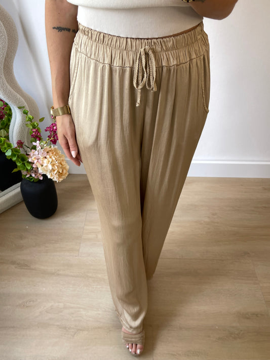 SATIN PANTS - GOLD