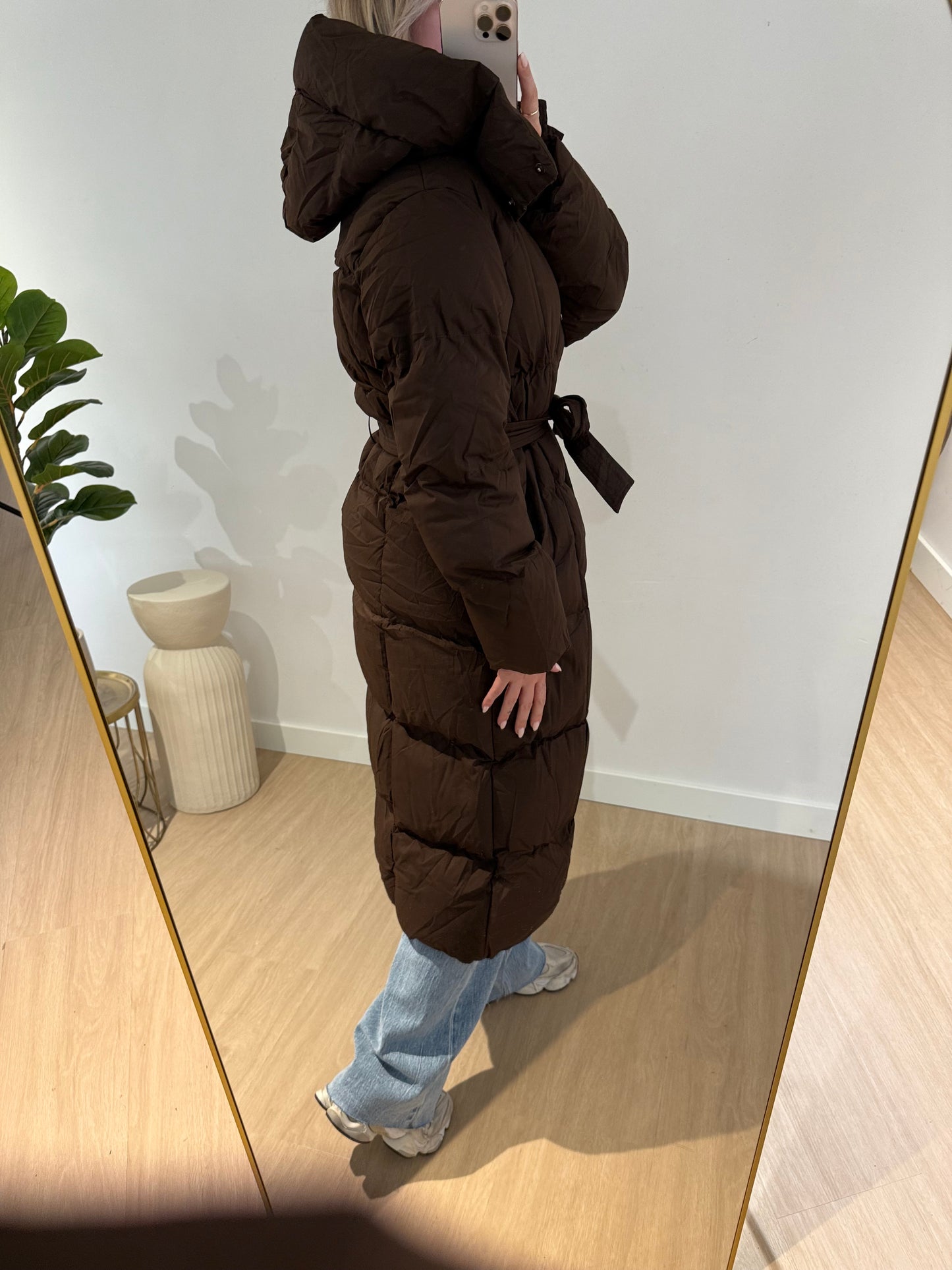 TARA LONG COAT - BROWN