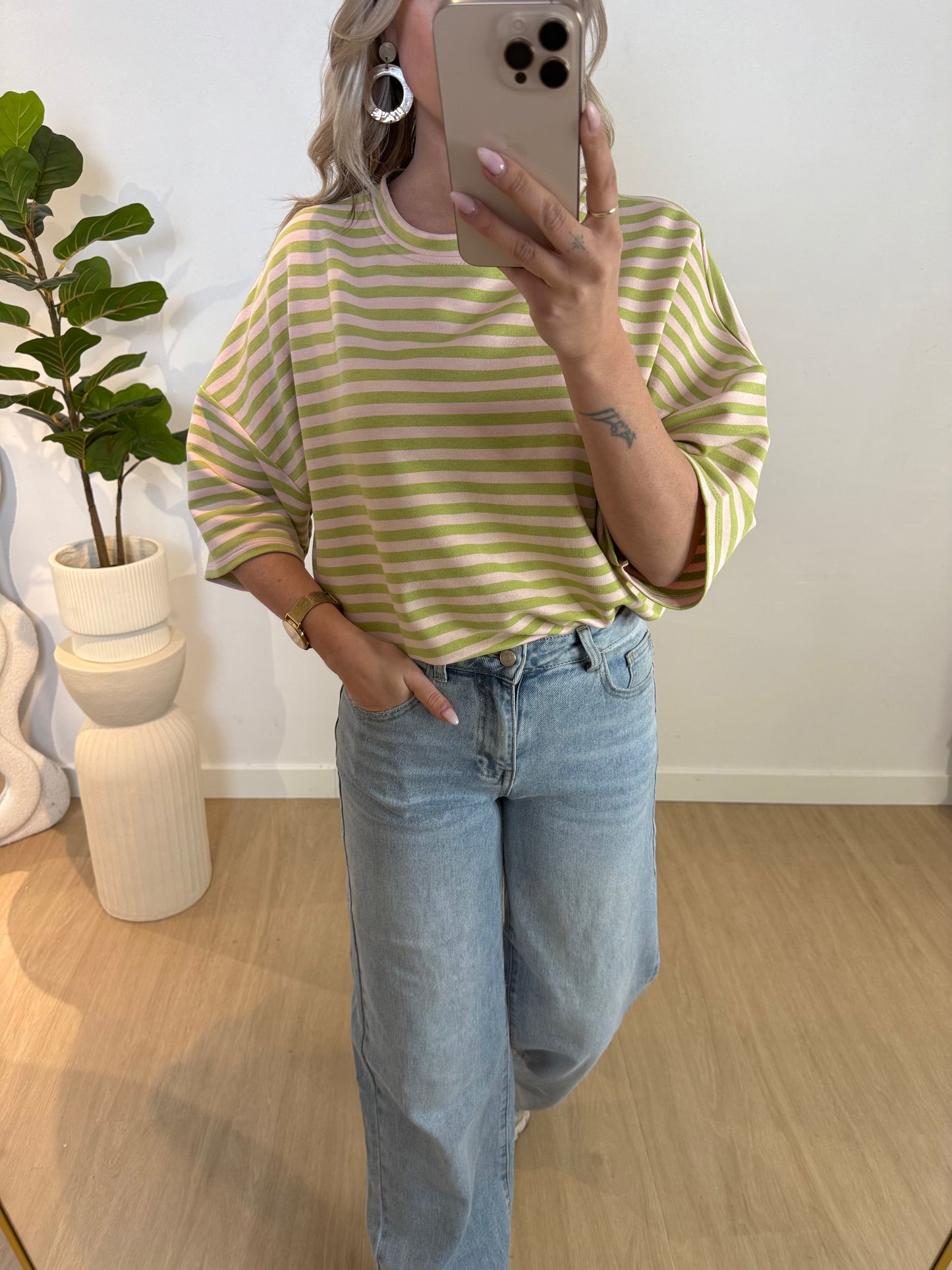 STRIPE TEE - GREEN STYLISH