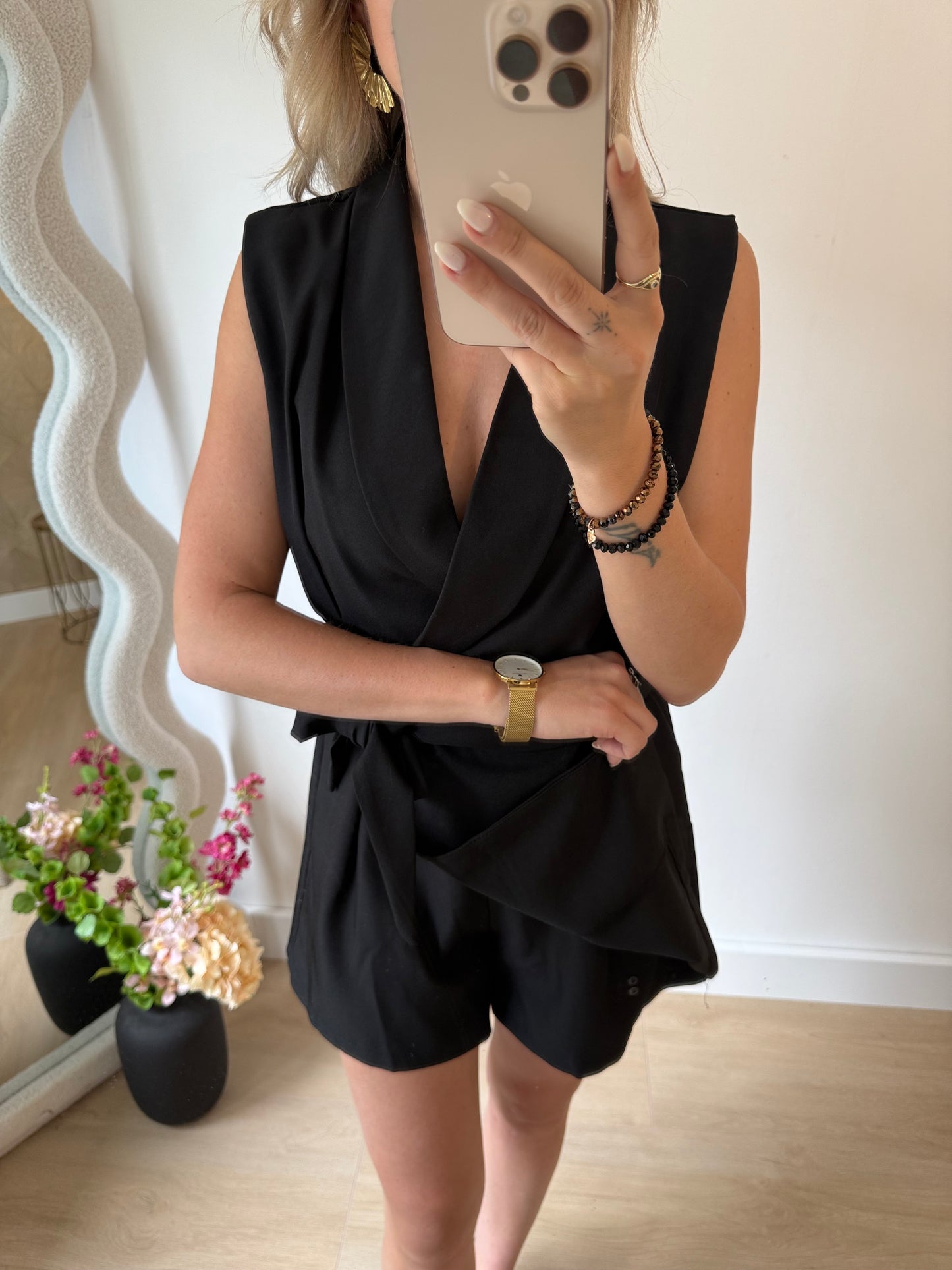 NICKY PLAYSUIT - BLACK
