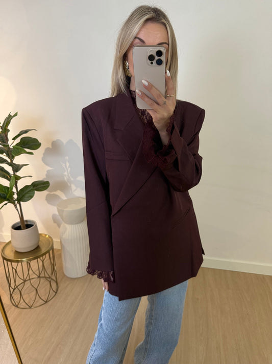 OVERSIZED BOX BLAZER - AUBERGINE STYLISH