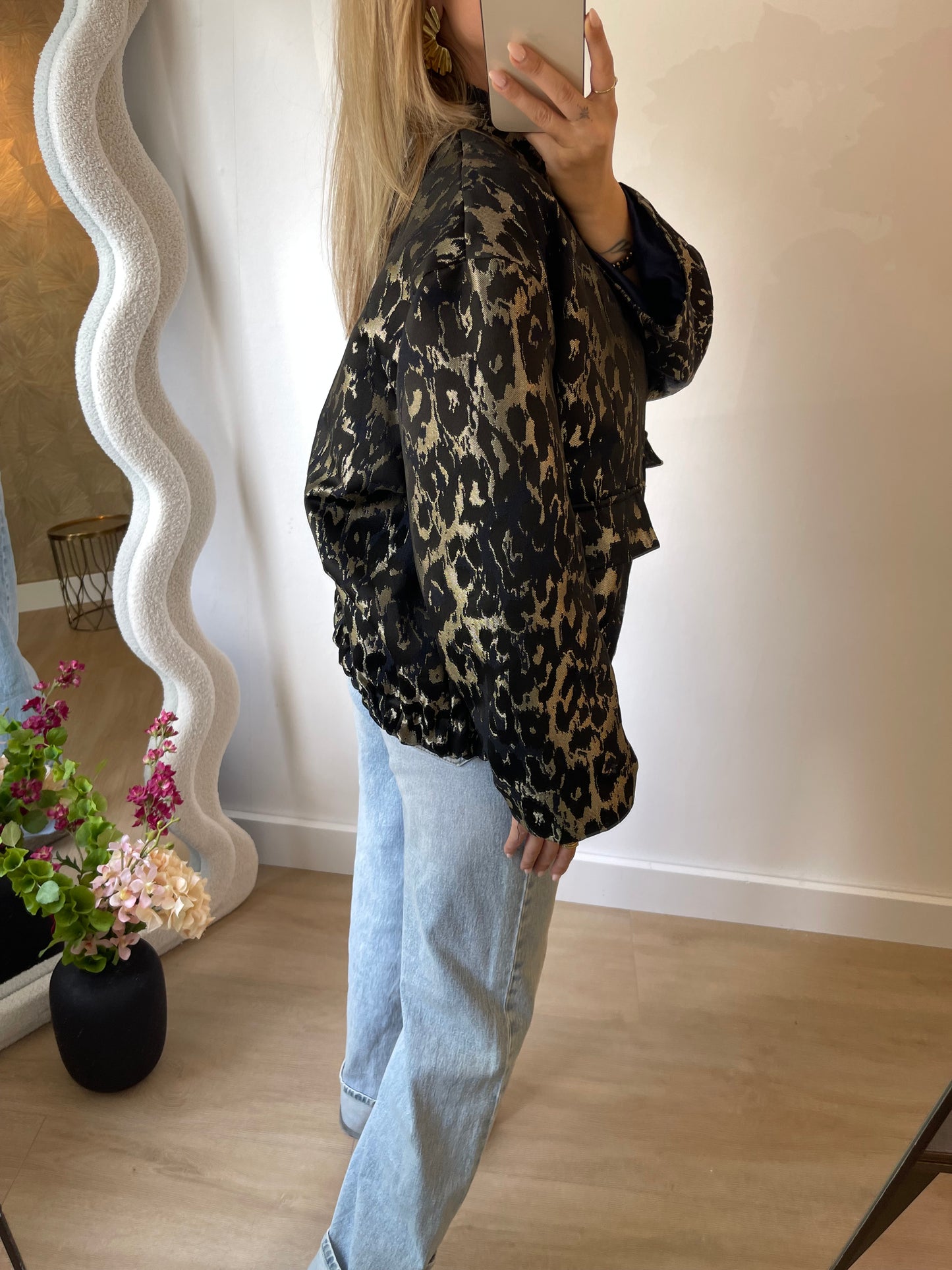 OVERSIZED LEO JACKET - GOLD/BLACK/BLUE